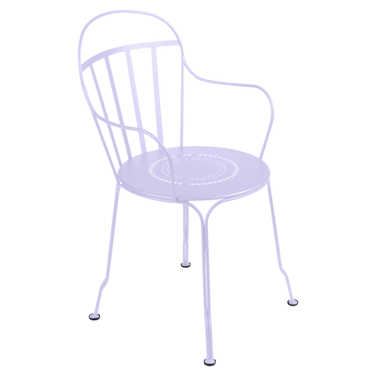Fermob Louvre Armchair in Marshmallow – stackable metal garden armchair in powder-coated steel