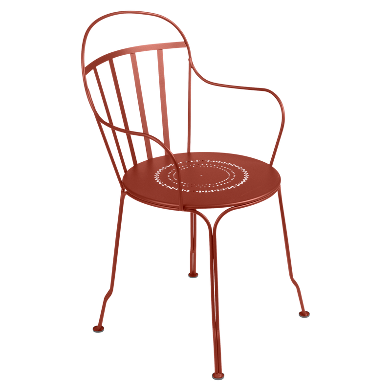 Load image into Gallery viewer, Fermob Louvre Armchair in Red Ochre – stackable metal garden armchair in powder-coated steel

