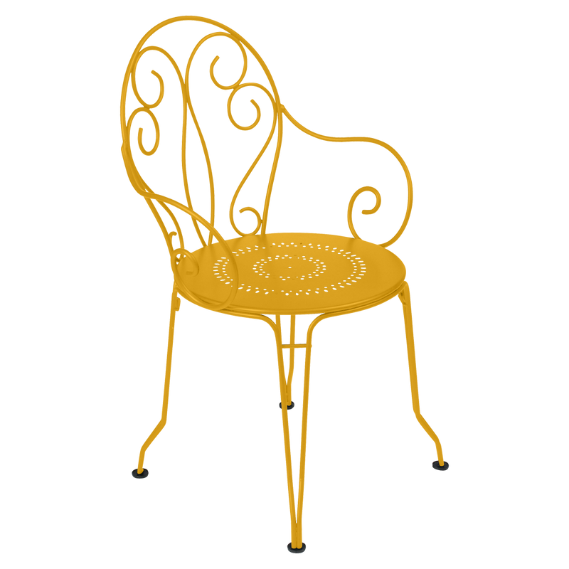 Load image into Gallery viewer, Fermob Montmartre Armchair in Honey – stackable steel bistro garden armchair with scrollwork
