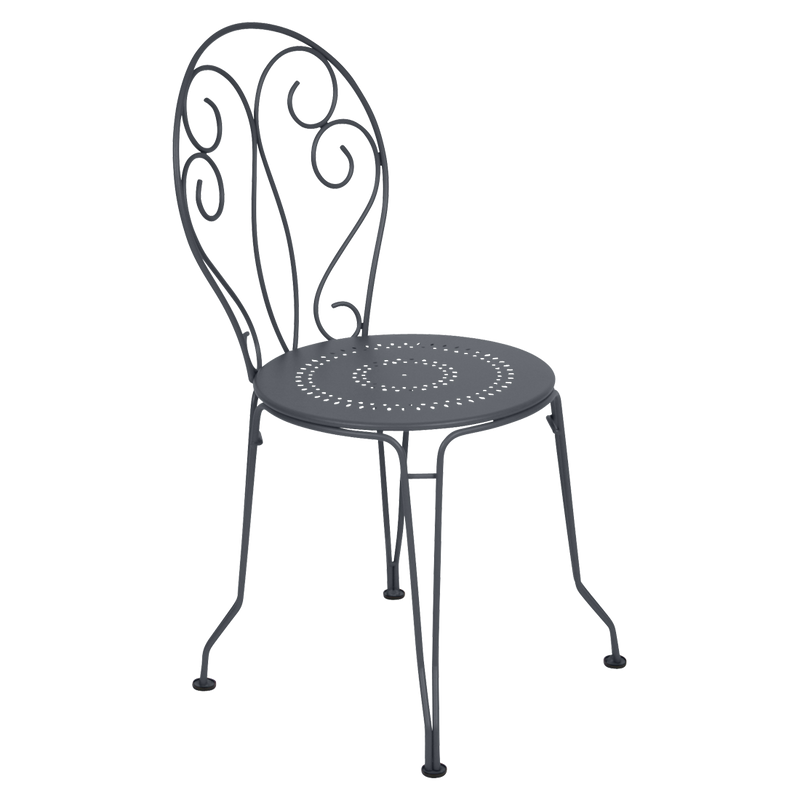 Load image into Gallery viewer, Fermob Montmartre Chair in Anthracite – stackable steel bistro garden chair with scrollwork back

