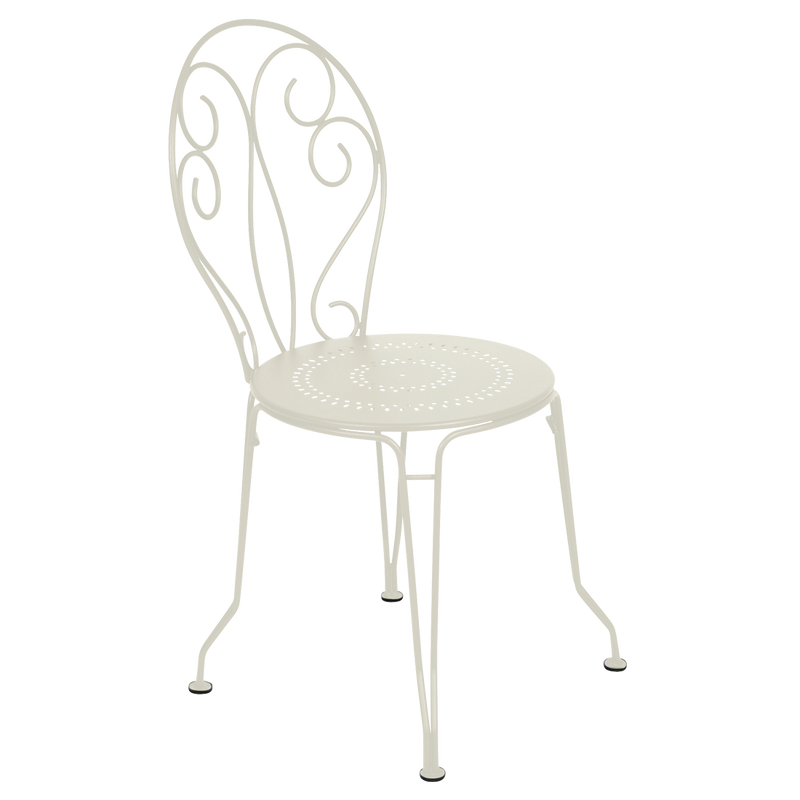 Load image into Gallery viewer, Fermob Montmartre Chair in Clay Grey – stackable steel bistro garden chair with scrollwork back
