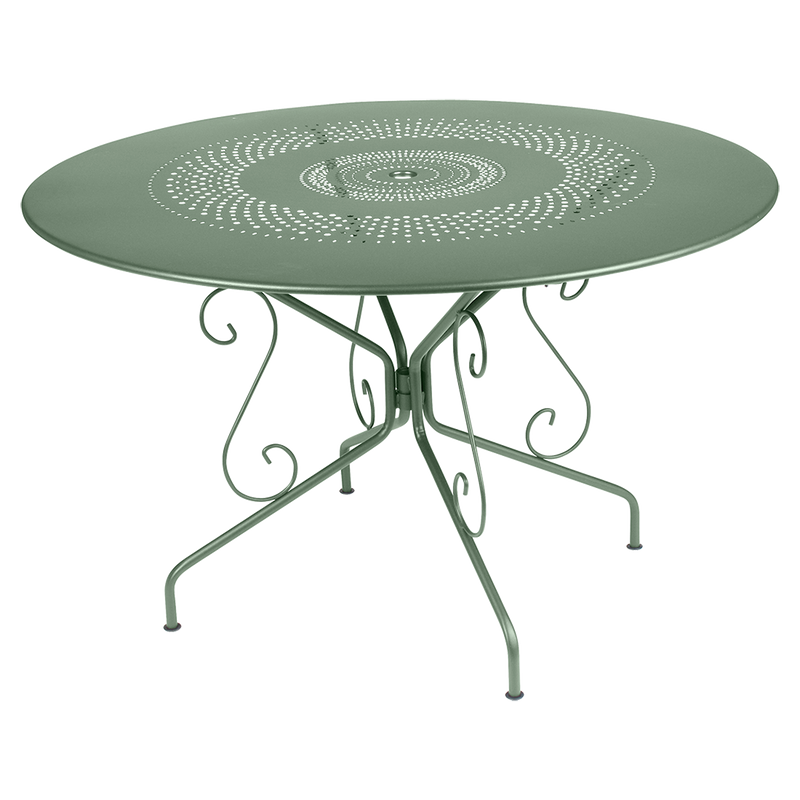 Load image into Gallery viewer, Fermob Montmartre Table Ø117 cm in Cactus – large round perforated steel garden table Ø 117 cm
