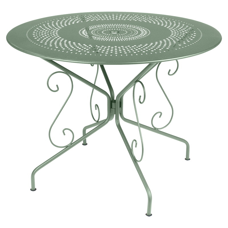 Load image into Gallery viewer, Fermob Montmartre Table Ø96 cm in Cactus – round perforated steel garden table Ø 96 cm
