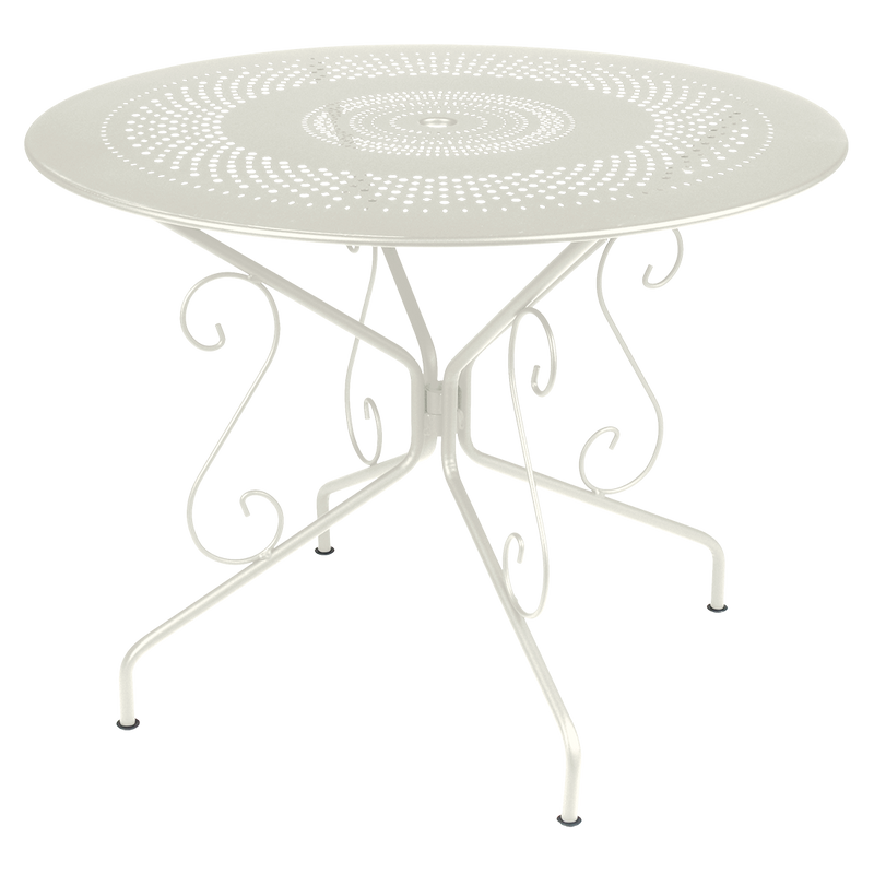 Load image into Gallery viewer, Fermob Montmartre Table Ø96 cm in Clay Grey – round perforated steel garden table Ø 96 cm
