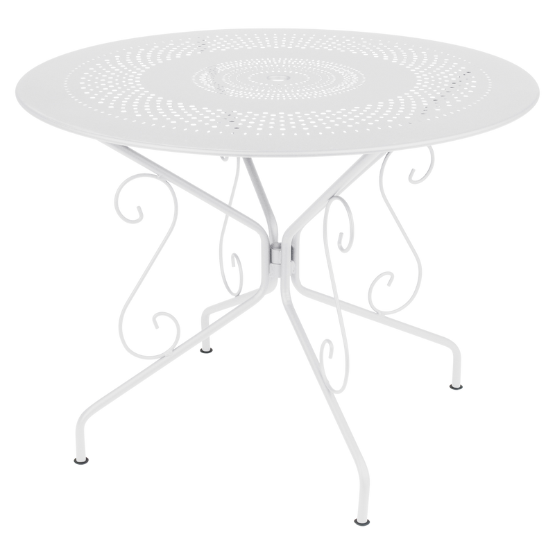 Load image into Gallery viewer, Fermob Montmartre Table Ø96 cm in Cotton White – round perforated steel garden table Ø 96 cm
