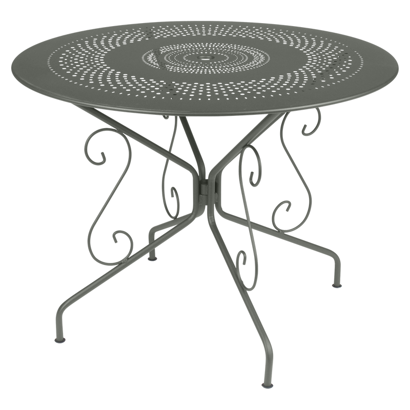 Load image into Gallery viewer, Fermob Montmartre Table Ø96 cm in Rosemary – round perforated steel garden table Ø 96 cm
