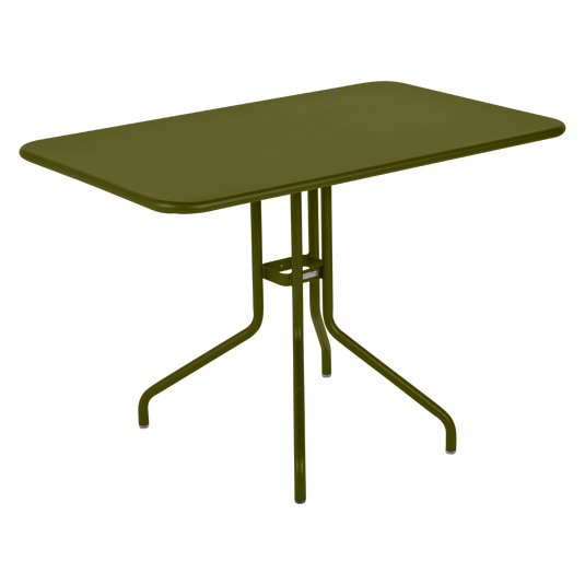 Fermob Pétale Tilt-Top Table 110 x 70 cm in Pesto Green – tilt-top dining table in powder-coated steel