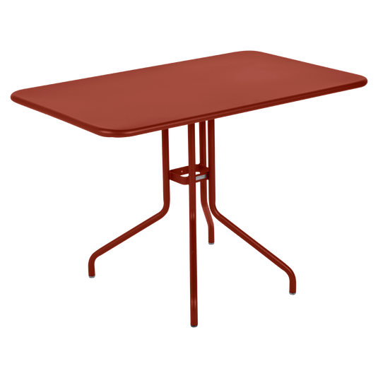 Fermob Pétale Tilt-Top Table 110 x 70 cm in Red Ochre – tilt-top dining table in powder-coated steel