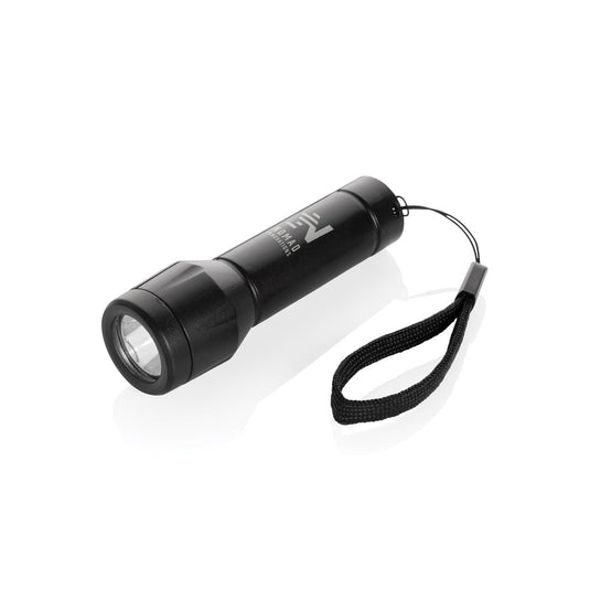 XD Collection Flara RSC recycled plastic USB-rechargeable torch with custom wood design, compact tools and torches for outdoor use.