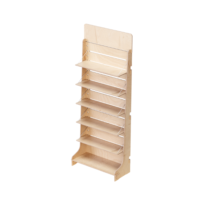 Flexi 600 Adjustable Wooden Display Stand with 6 Shelves