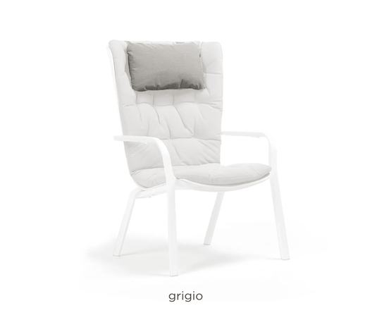Folio Headrest Cushion by Nardi - Custom Wood DesignsNardi Folio headrest cushion in Grigio Sunbrella fabric attached to a chair for added comfort and support.Nardi Folio Cushion Accessories24575202949367Grigio