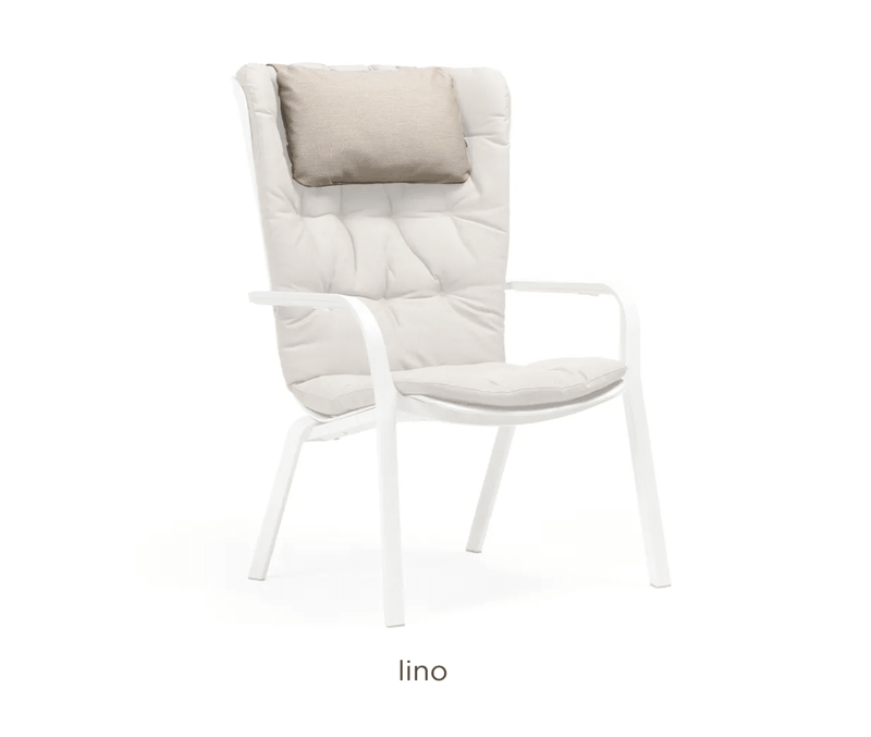 Load image into Gallery viewer, Folio Headrest Cushion by Nardi - Custom Wood DesignsNardi Folio Headrest Cushion made of Sunbrella fabric, designed for outdoor folio chairs, providing comfortable support.Nardi Folio Cushion Accessories24575202816599Lino
