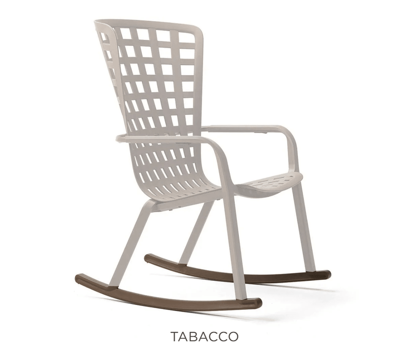 Load image into Gallery viewer, Folio Rocking Chair Kit - Custom Wood DesignsNardi Folio outdoor rocking chair kit with tobacco-colored frame and components, designed for easy assembly and patio relaxation.Rocking Chair Nardi Outdoor24575201704375Tabacco
