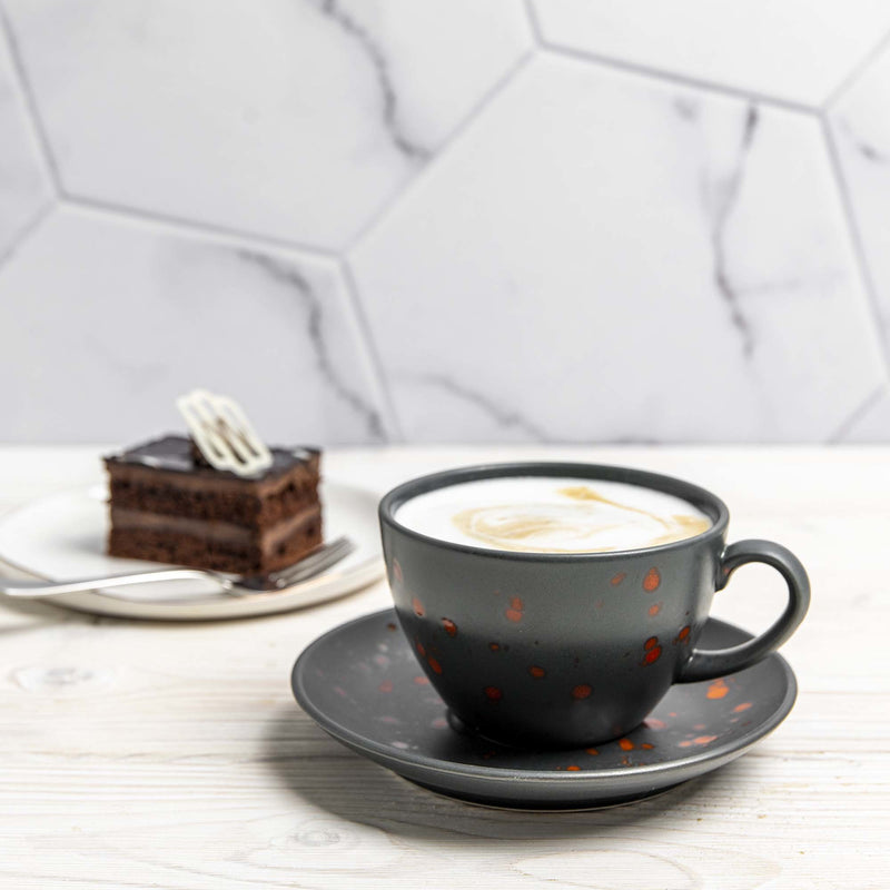 Load image into Gallery viewer, Fine Dine Bloom cappuccino cup, 285ml, featuring a stylish design with a smooth ceramic finish and ergonomic handle.
