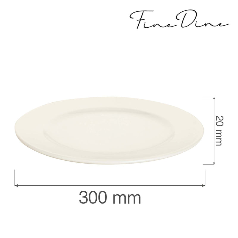 Load image into Gallery viewer, Fine Dine Crema flat plate, 300mm shallow dish with smooth, elegant design, ideal for serving appetizers or main courses.
