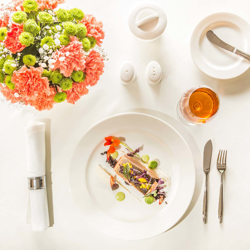 Load image into Gallery viewer, Fine Dine Crema flat shallow plate, 240mm, with smooth edge design, perfect for serving appetizers or desserts.
