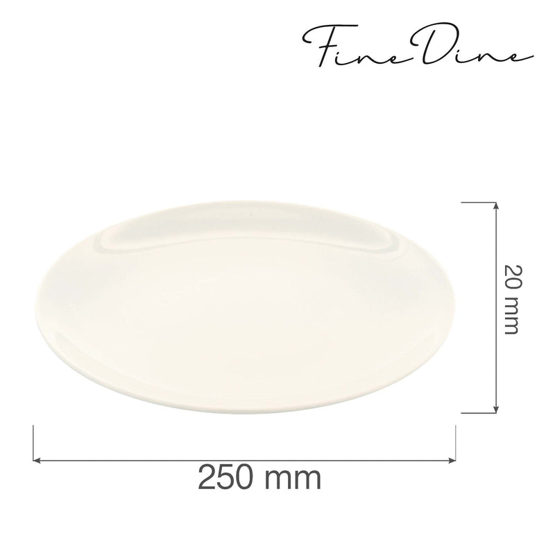 Load image into Gallery viewer, Rimless 250mm porcelain plate by Fine Dine, smooth surface with clean edges, ideal for modern dining presentation.
