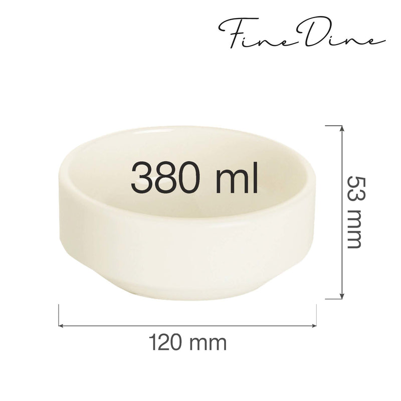Load image into Gallery viewer, Stackable bowl by Fine Dine, 120mm creamer dish with a sleek design, perfect for serving or stacking in the kitchen.

