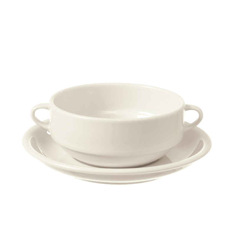 Load image into Gallery viewer, Fine Dine 300ml crema soup bowl, ceramic broth pot with a smooth white finish, perfect for serving individual soup portions.
