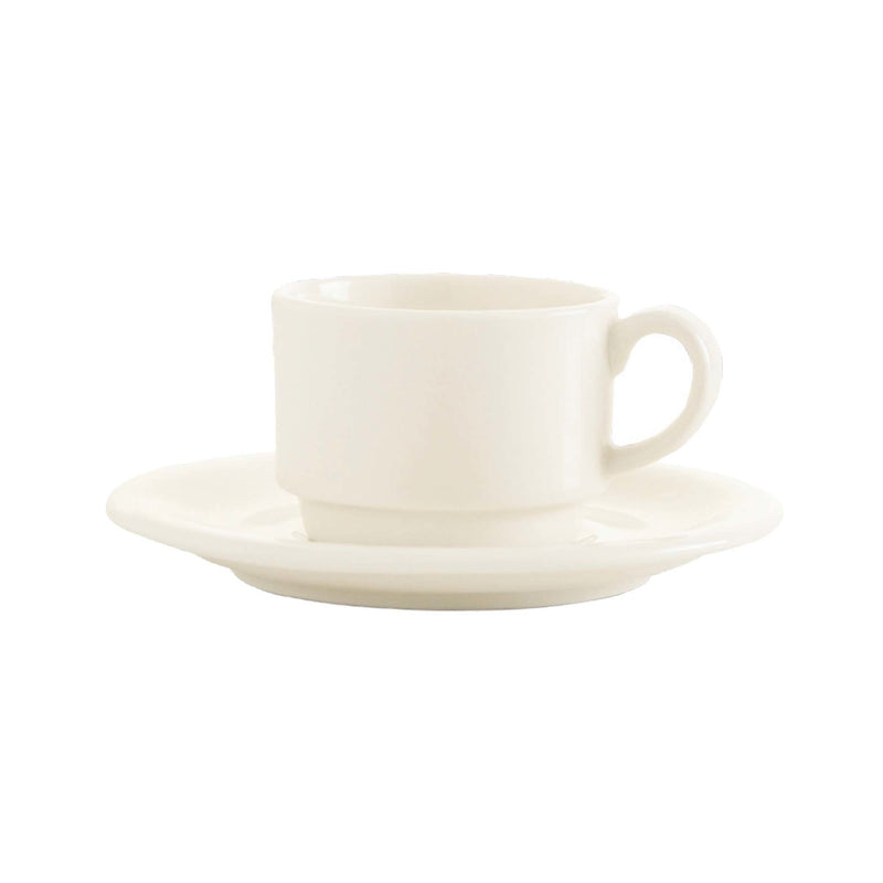 Load image into Gallery viewer, Stackable 230ml coffee and tea cup by Fine Dine, showcasing a sleek ceramic design perfect for hot beverages.
