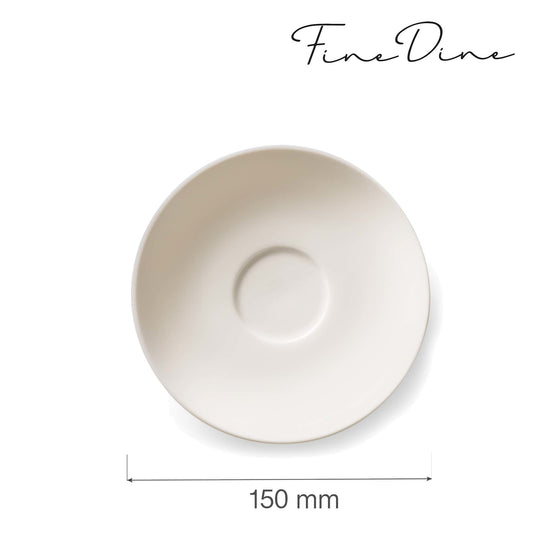 Fine Dine crema saucer with elegant ceramic design, perfect for holding espresso cups and enhancing table presentation.