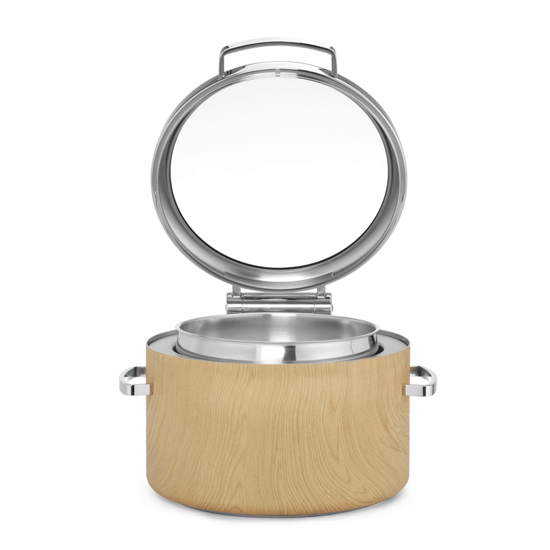 Load image into Gallery viewer, Fine Dine Madeira De Luxe induction chafing dish, round 11L with glass lid, ideal for keeping food warm at events
