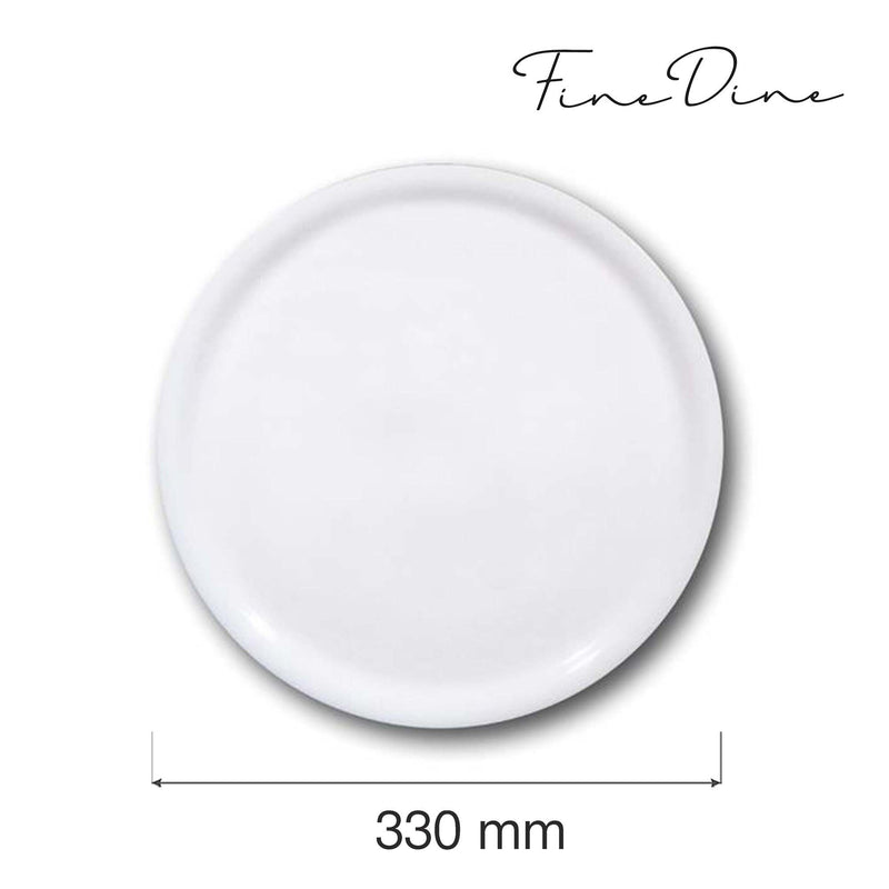 Load image into Gallery viewer, White Napoli pizza plate by Fine Dine, 330mm diameter, showcasing a clean, elegant ceramic serving dish for pizza.
