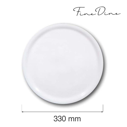 White Napoli pizza plate by Fine Dine, 330mm diameter, showcasing a clean, elegant ceramic serving dish for pizza.