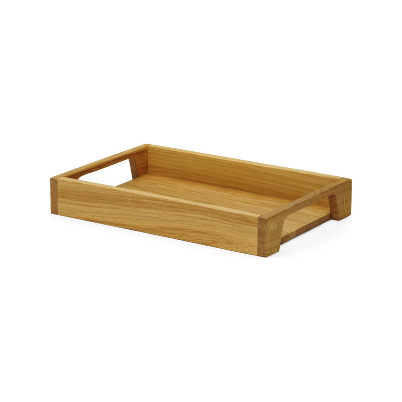 Load image into Gallery viewer, Madeira Oak Tray by Fine Dine showing a rectangular wooden tray with 400x260mm dimensions and a 60mm height.
