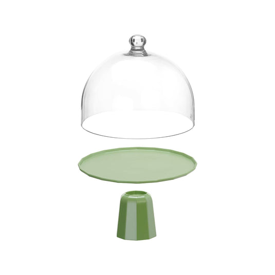 Fine Dine cake stand cover in polycarbonate, Ø280×220mm, clear lid for protecting and displaying cakes.