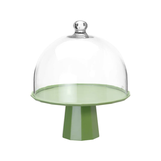 Fine Dine polycarbonate cake stand cover with a 280mm diameter and 220mm height, designed to protect and showcase baked goods.
