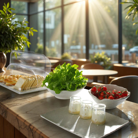 Melamine Platter Rock, Beige, GN 1/2, 265x325mm-Platter