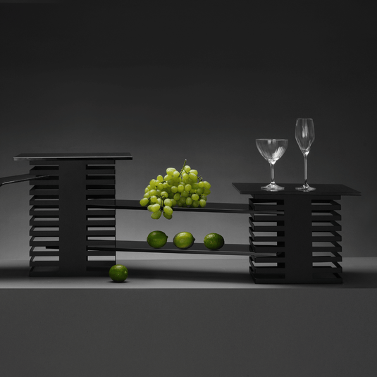 Clear glass tray by Fine Dine measuring 350x350mm, featuring a sleek, rectangular design for serving or display.
