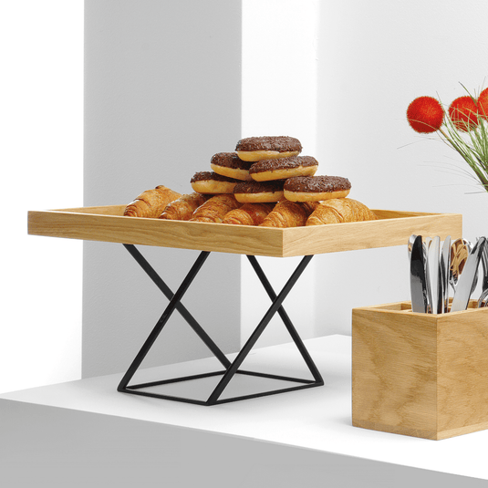 Fine Dine Skiatos buffet stand measuring 180x180x200mm, sturdy display stand for serving or presentation.