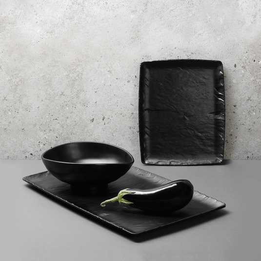 Black Terra Galaxy Bowl by Fine Dine with 260x220x95 mm dimensions, featuring a sleek, modern design perfect for serving.