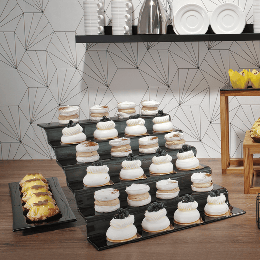 Vetro black glass tray GN 2/4-glass tray