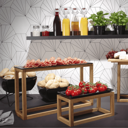 Vetro black glass tray GN 2/4-glass tray