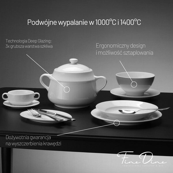 Load image into Gallery viewer, Fine Dine deep plate with high rim, 250mm, showcasing a white ceramic dish ideal for salads and main courses.
