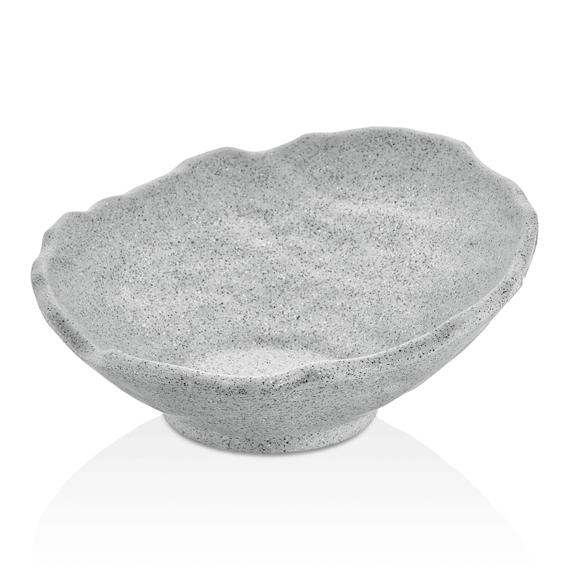 Load image into Gallery viewer, Grey Terra Slanted Ramekin by Fine Dine, a granite bowl with a slanted design, measuring 232x225x95 mm.
