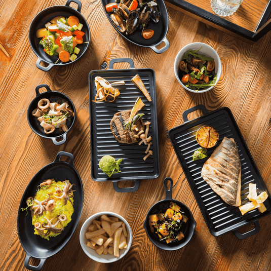 Little Chef melamine mini oval pan, 263x140x(H)37mm-melamine saucepan