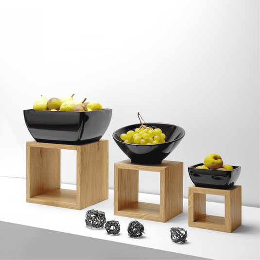 Black Madeira stand by Fine Dine, measuring 170x170x170 mm, with a sleek, modern design suitable for display or serving.