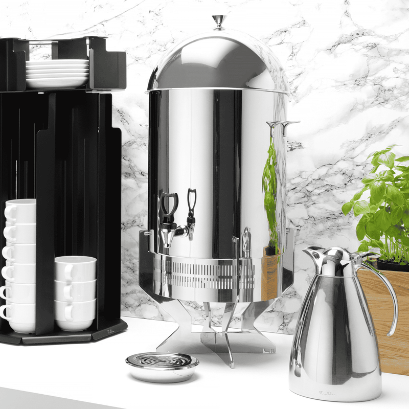 Load image into Gallery viewer, Fine Dine Skiathos induction coffee urn, 16L, stainless steel, with a 16-liter capacity and compact size for commercial use
