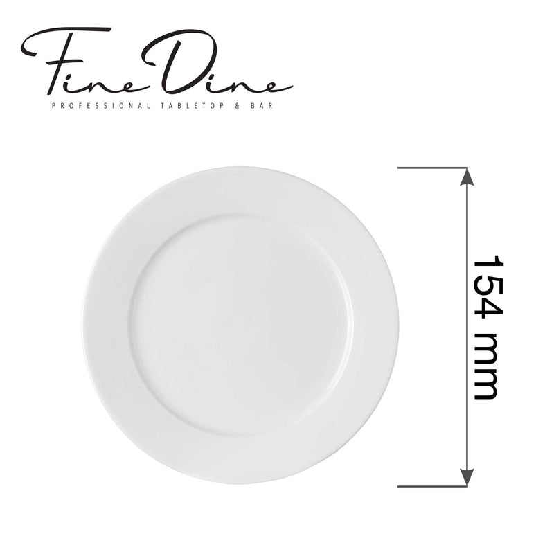 Load image into Gallery viewer, Fine Dine Pure Bianco flat plate, 150mm, elegant white ceramic dinner plate with smooth surface and clean design.
