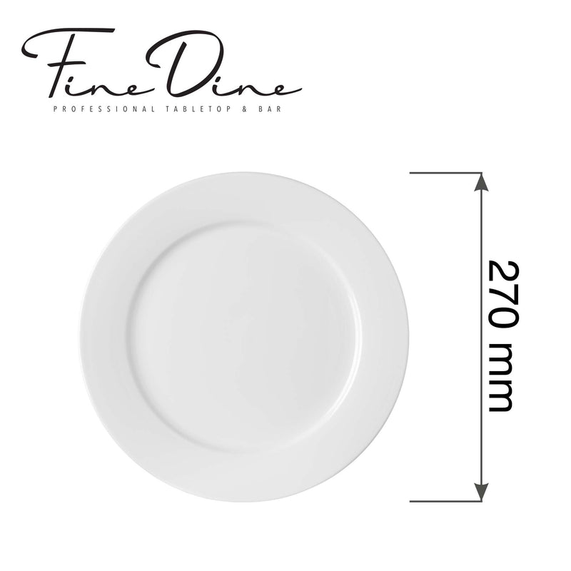 Load image into Gallery viewer, Fine Dine Pure Bianco flat plate, 270mm, showcasing a sleek white ceramic dinner plate with a smooth, modern design.
