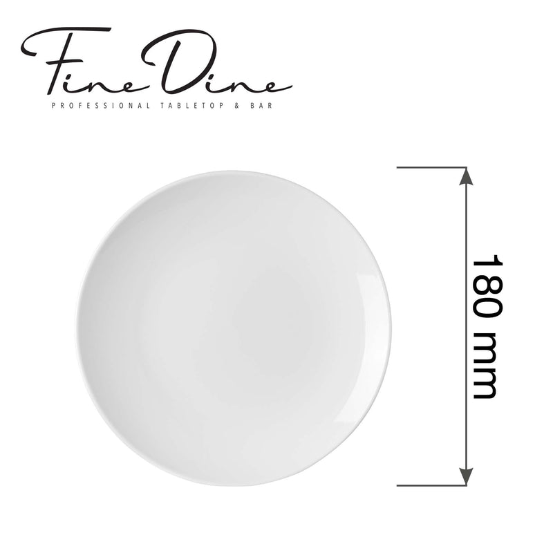 Load image into Gallery viewer, Fine Dine Pure Bianco flat plate without rim, 180mm, showing a clean white ceramic surface on a neutral background.
