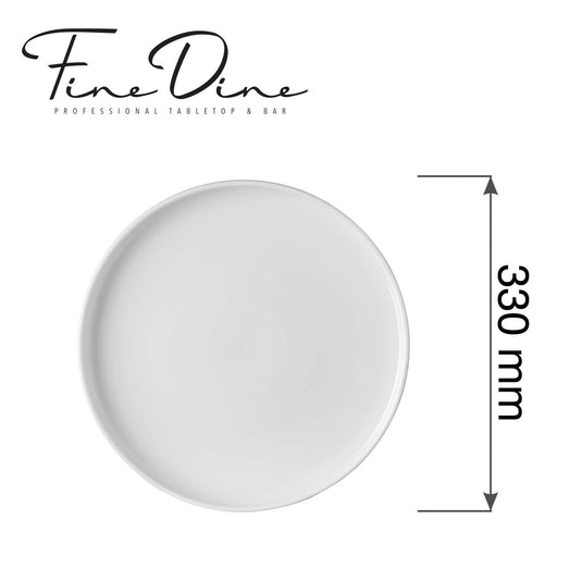 Fine Dine Pure Bianco pizza plate, 330mm, round ceramic serving platter with a sleek white finish for pizza presentation.