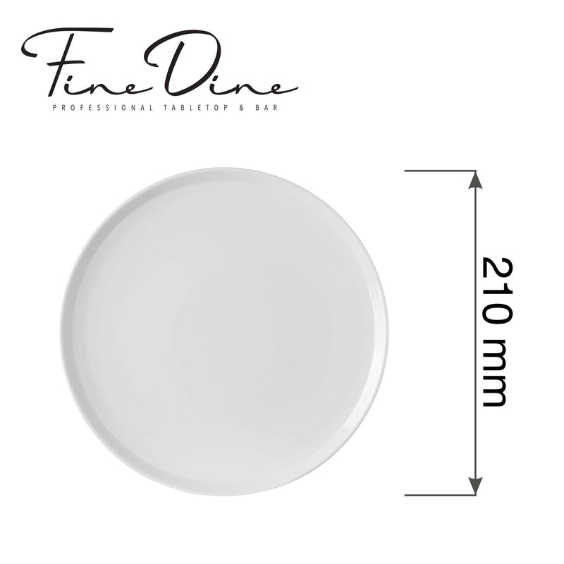 Load image into Gallery viewer, Fine Dine Pure Bianco 210mm high rim plate with elegant white ceramic design, perfect for serving dishes.
