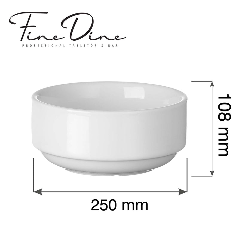 Load image into Gallery viewer, Stackable 250ml Pure Bianco bowl by Fine Dine, showing smooth white ceramic design perfect for serving or storage.
