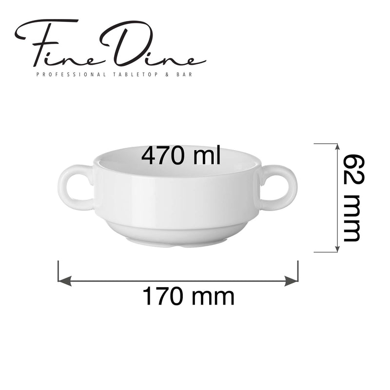 Load image into Gallery viewer, Fine Dine Pure Bianco consommé broth bowl in a 470ml cup, showcasing a clear, elegant presentation of the broth.
