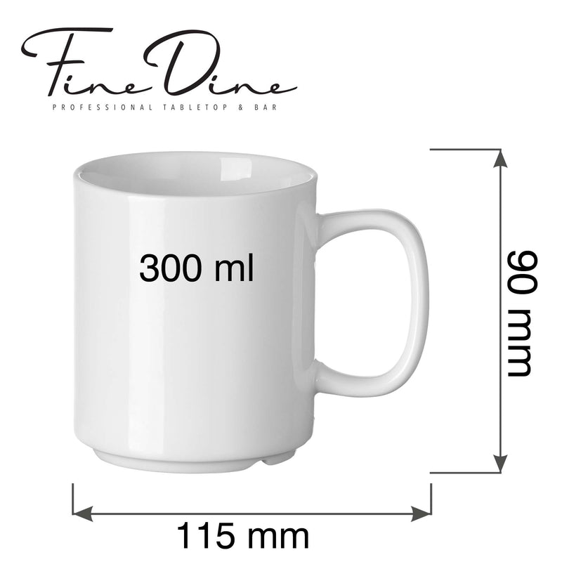 Load image into Gallery viewer, Pure Bianco stackable mug by Fine Dine, 300ml, featuring a sleek white design, stacked on a clean surface with a modern look.
